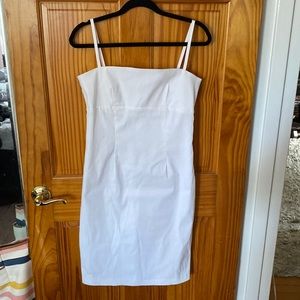 White spaghetti strap stretchy dress